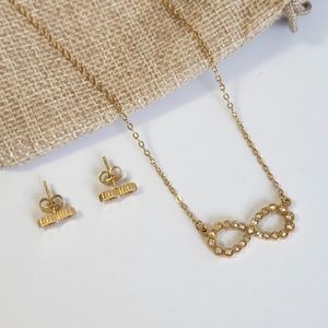 18K Gold Plated Necklace Earrings Set